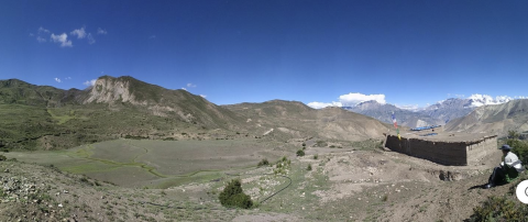 Climate change has led to declining snows and retreating glaciers, which depletes the water needed to sustain fodder for livestock in the high rangelands above Dzarkot village in Nepal (Cred. The Rural Development Initiative)