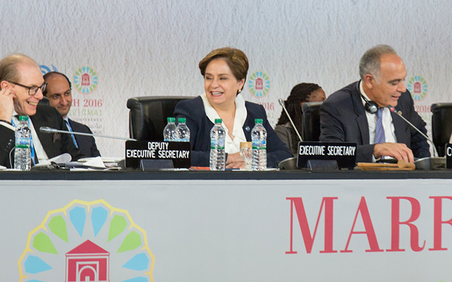 Patricia Espinosa, the new Executive Secretary of UNFCCC, at Marrakech conference, Nov 2016