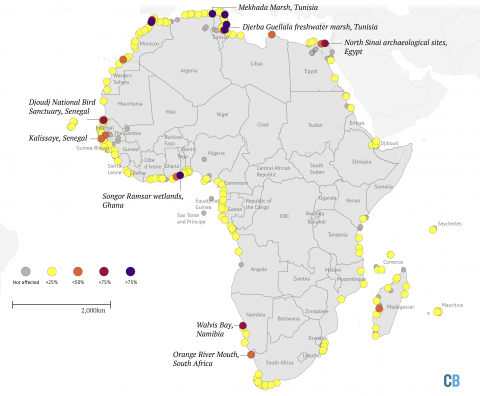 African heritage sites at risk from climate change_high emissions scenario 2050
